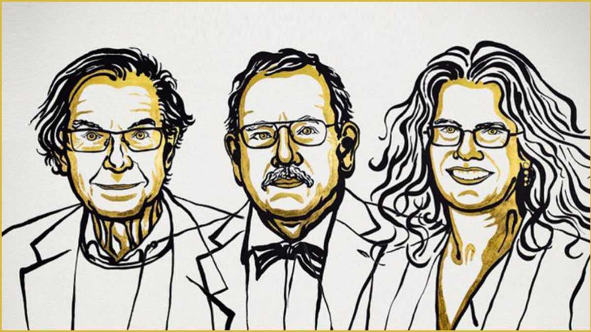 <p>Con esta ilustraci�n de Roger Penrose, Reinhard Genzel y Andrea Ghez, la Real Academia Sueca de Ciencias? anunci� el Premio Nobel de F�sica. (Imagen: Twitter @NobelPrize)</p>