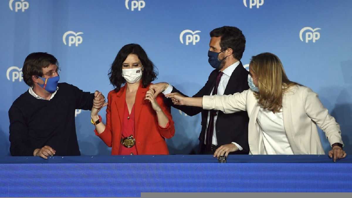 <p>Isabel Díaz Ayuso, triunfadora del derechista Partido Popular</p>